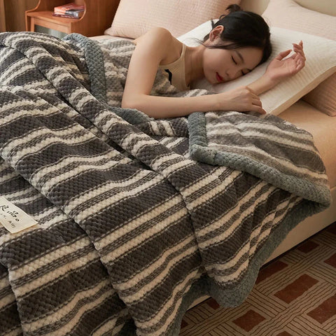Striped Cotton Throw Blanket