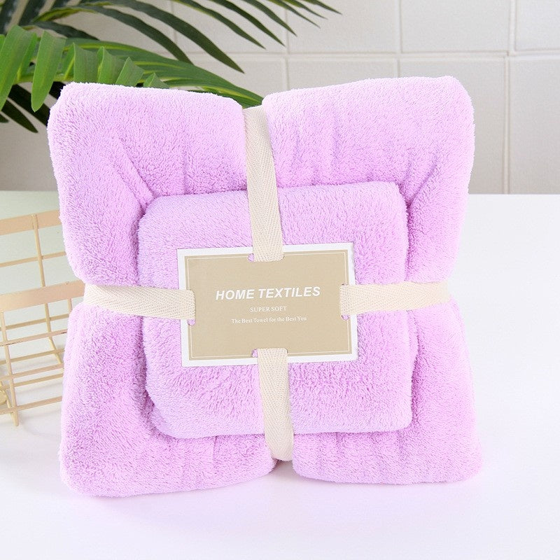 CORAL FLEECE BATH TOWEL SET