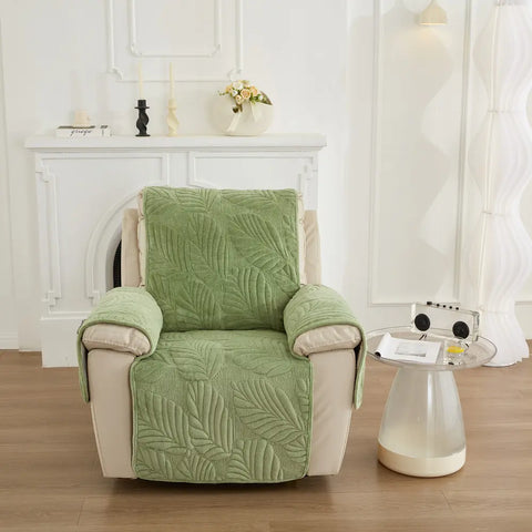 Verdant Leaf Pattern Recliner Cover