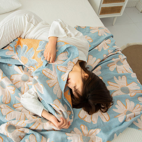 Kasumi Cotton Blanket - Reversible Daisy