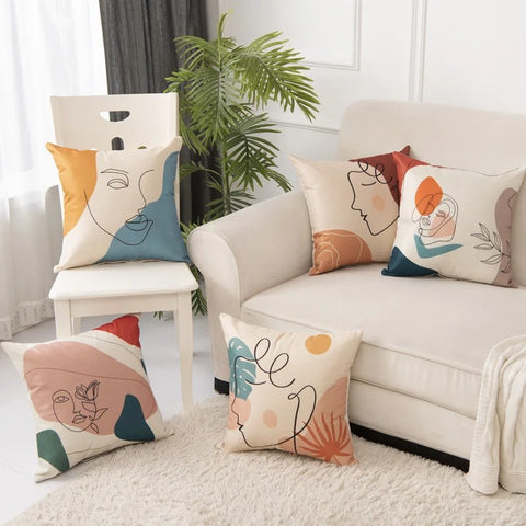 Modena Abstract Face Cushion Cover