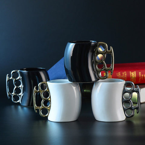 Onyx Ring-Handle Ceramic Mug