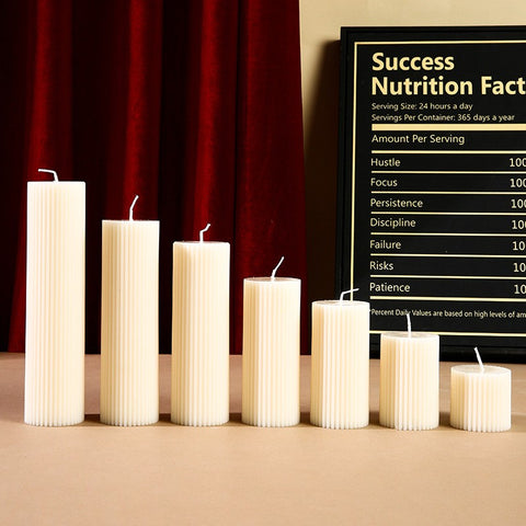 Blanc Ribbed White Candle