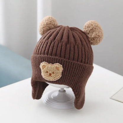 BABY BEAR EARFLAP WINTER HAT