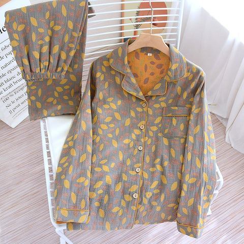 Kasane Retro Cotton Pajama Set