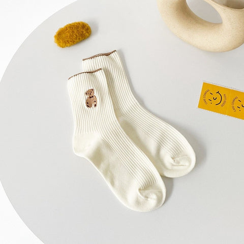 Teddy Ribbed Tube Socks