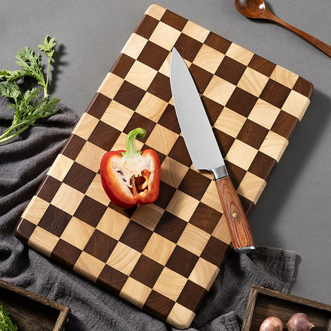 Acacia Chess Pattern Cutting Board