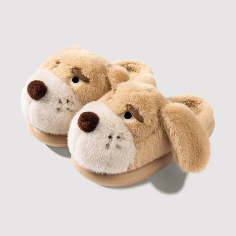 Cozy Plush Dog House Slippers