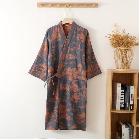 Men’s Lightweight Cotton Kimono Bathrobe