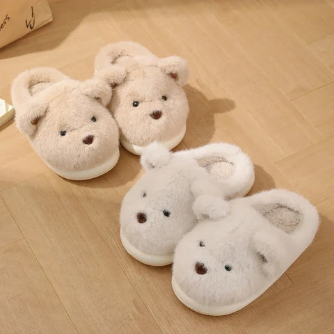 Teddy Bear Plush Slippers