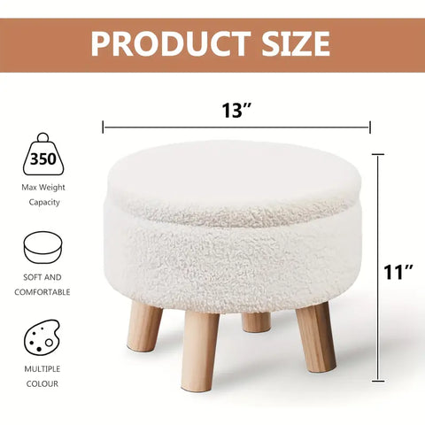 Teddy Velvet Storage Ottoman