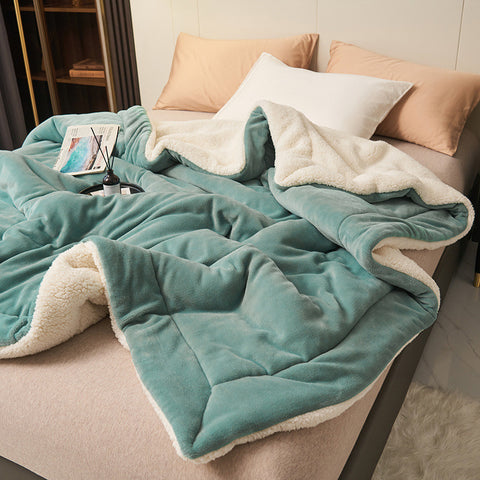 Sherpa Flannel Throw Blanket