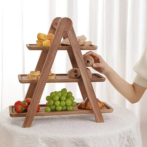 Rustic Wooden 3-Tier Serving Stand