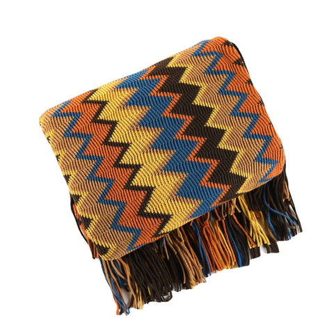 Boho Chevron Knit Throw Blanket | Autumn Décor