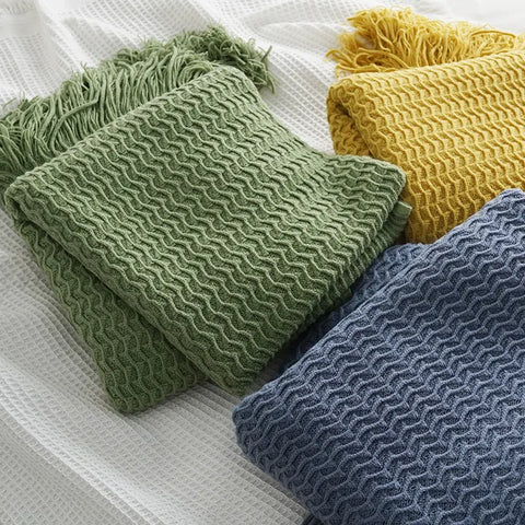 Nordic Knit Sofa Blanket | Cozy Couch Throw