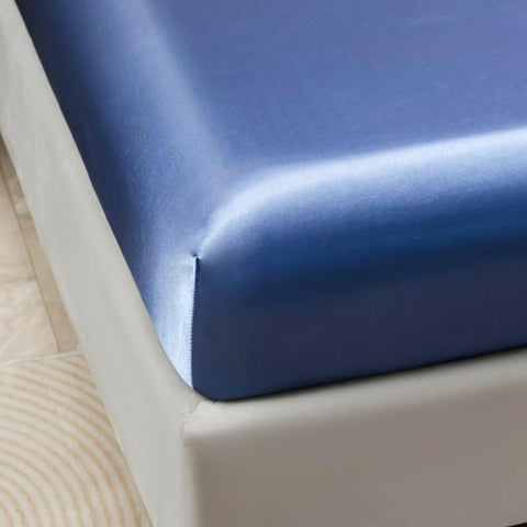 Luxury Royal Blue Satin Bedding & Bed Sheet Set