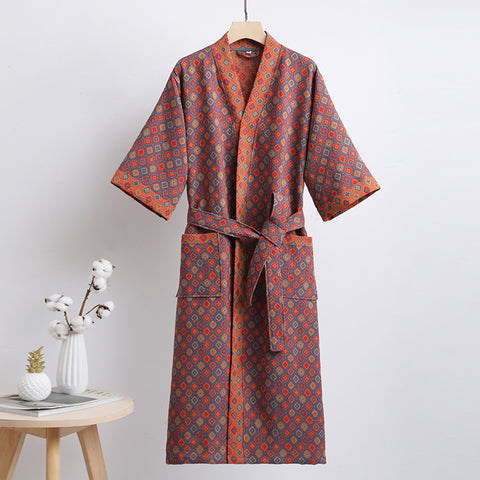 Floral Cotton Kimono Bathrobe