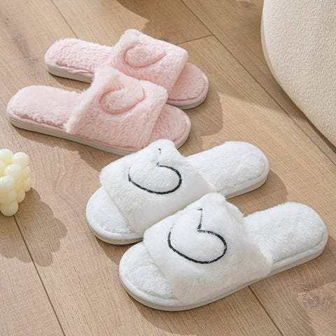 Women's Plush Open Toe Slippers