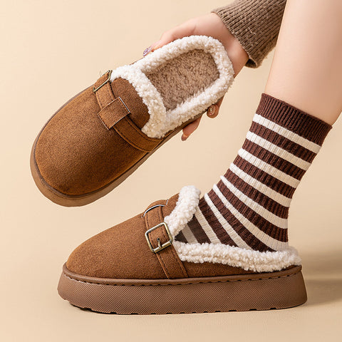 Women's Buckle Platform Slippers