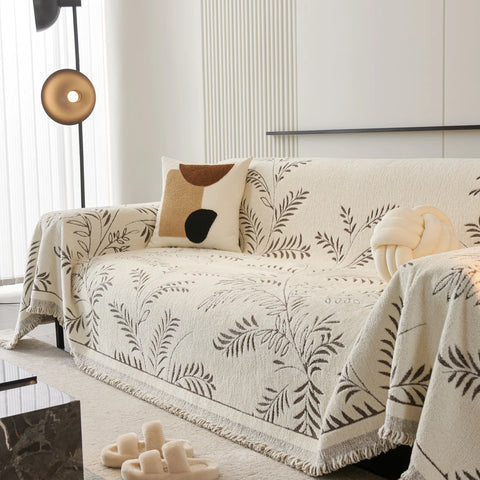 Winter Fern Cotton Sofa/Couch Cover - Final Sale