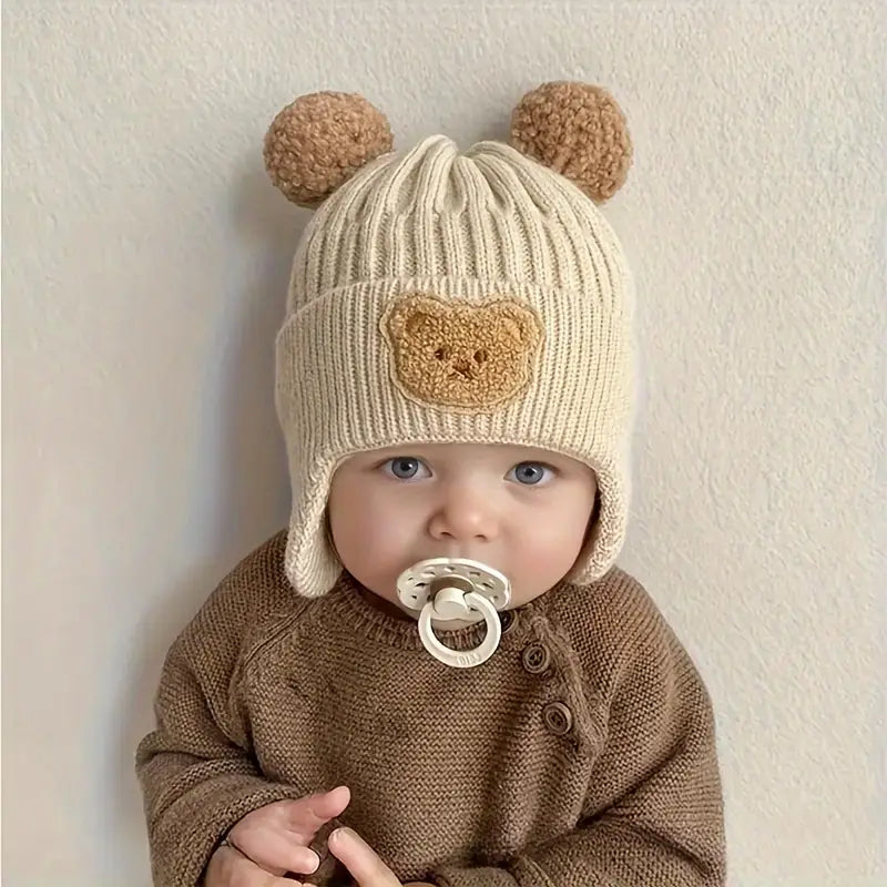 BABY BEAR EARFLAP WINTER HAT