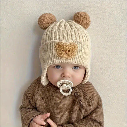 BABY BEAR EARFLAP WINTER HAT