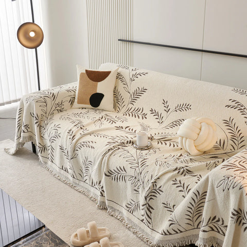 Winter Fern Cotton Sofa/Couch Cover - Final Sale