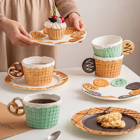 Cookie Handmade Pretzel Mugs & Plates