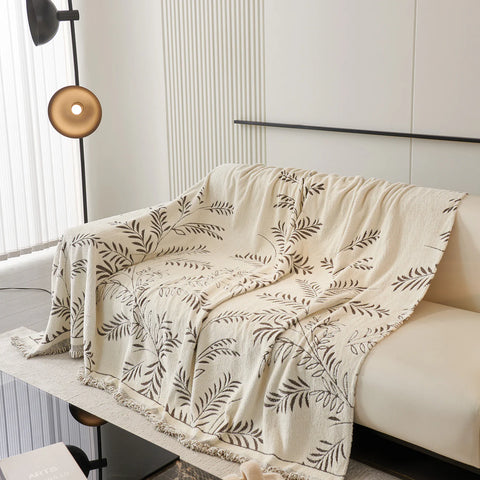 Winter Fern Cotton Sofa/Couch Cover - Final Sale