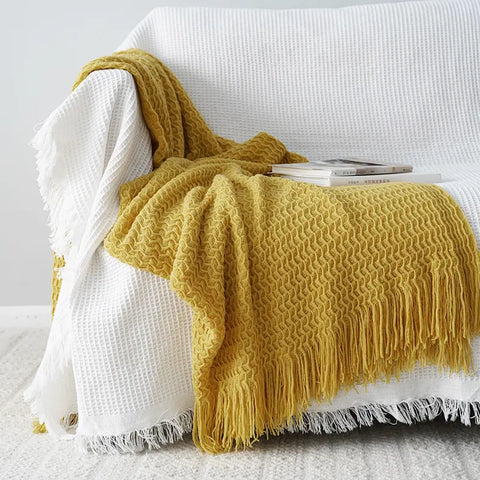 Nordic Knit Sofa Blanket | Cozy Couch Throw
