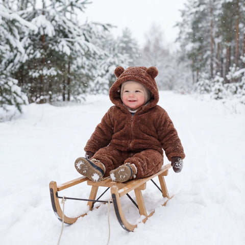 Plush Bear Winter Baby Romper