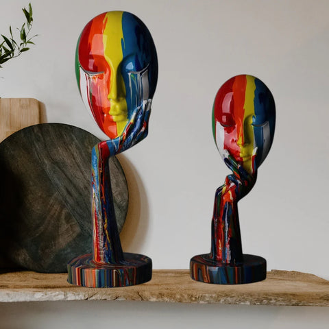 Aurora Abstract Resin Face Sculpture