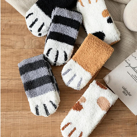 Cozy Cat Paw Socks for Women