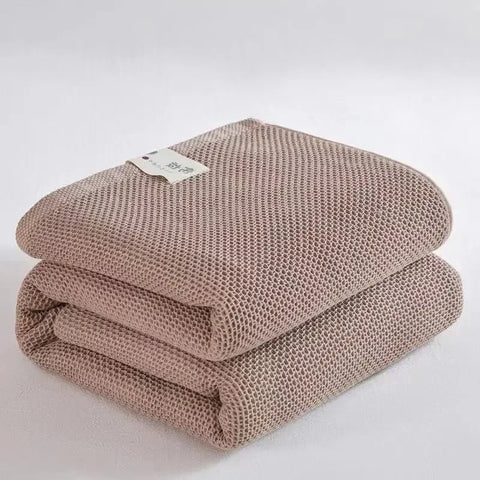 Waffle Cotton Throw Blanket - Japanese Style