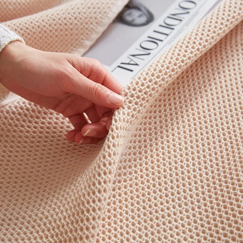 Waffle Cotton Throw Blanket - Japanese Style