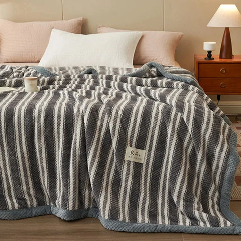 Striped Cotton Throw Blanket