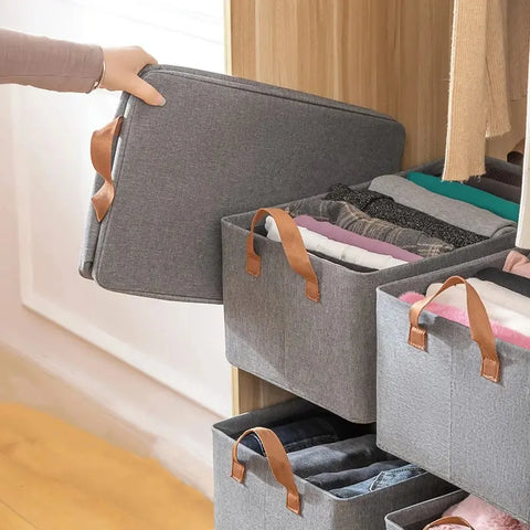 Clothes Foldable Storage Box With Handles