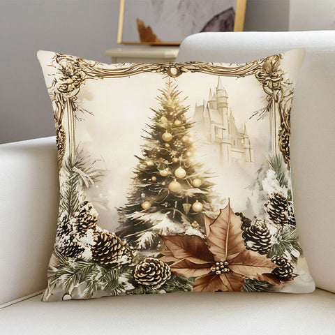 Vintage Gold Christmas Cushion Covers