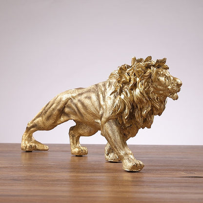 MAJESTIC GOLDEN LION FIGURINE