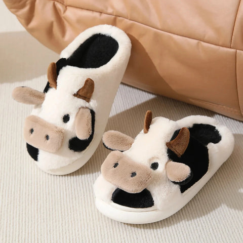 Women's Cozy Cow Plush Slippers