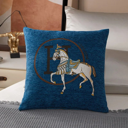 ROYAL STEED EMBROIDERED CUSHION COVER