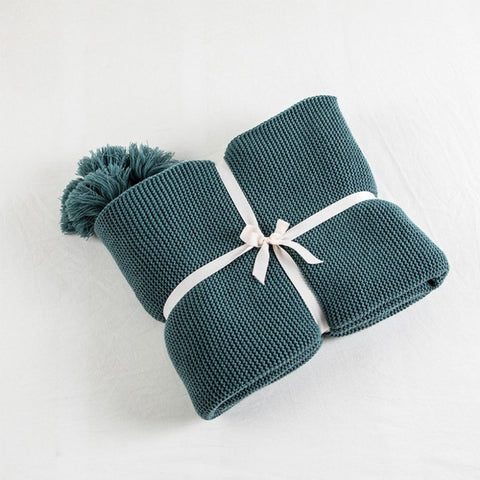 Golden Mustard Knit Throw Blanket