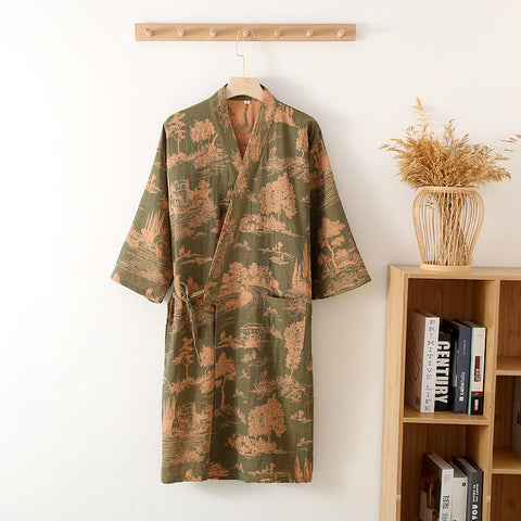 Men’s Lightweight Cotton Kimono Bathrobe