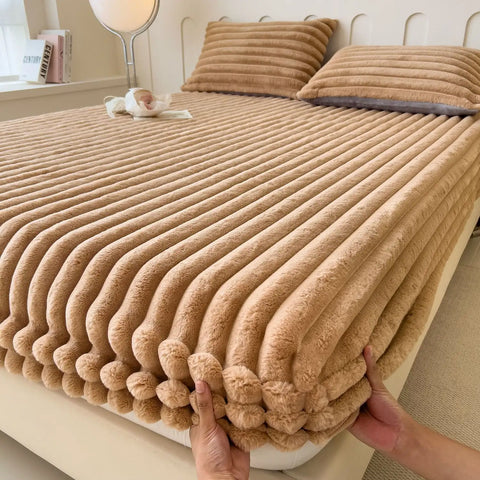 Quilted Velvet Fitted Bed Sheet