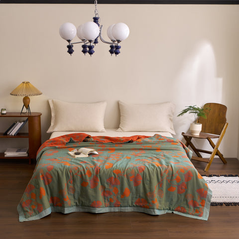 Ginkgo Leaf Cotton Quilt Reversible