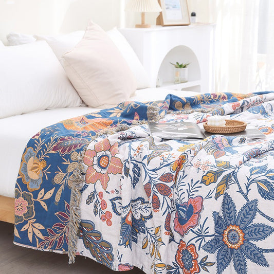 EDEN FLORA TASSELED THROW