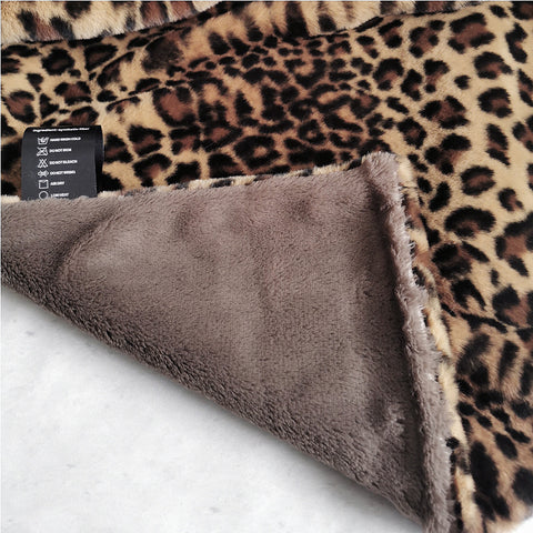 Premium Faux Fur Leopard Print Blanket
