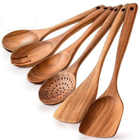 Rustic Wooden Kitchen Utensil Set 8PCS