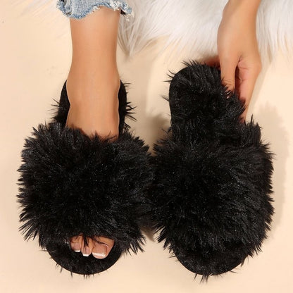 FROSTFLUFF OPEN-TOE SLIPPERS