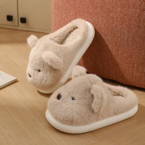 Teddy Bear Plush Slippers